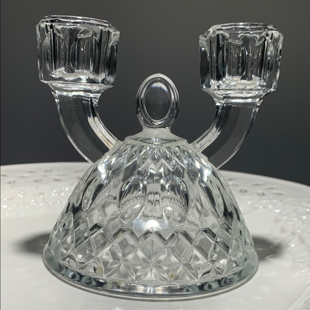 Imperial Glass-Ohio Elegant Double Glass Candle Holder